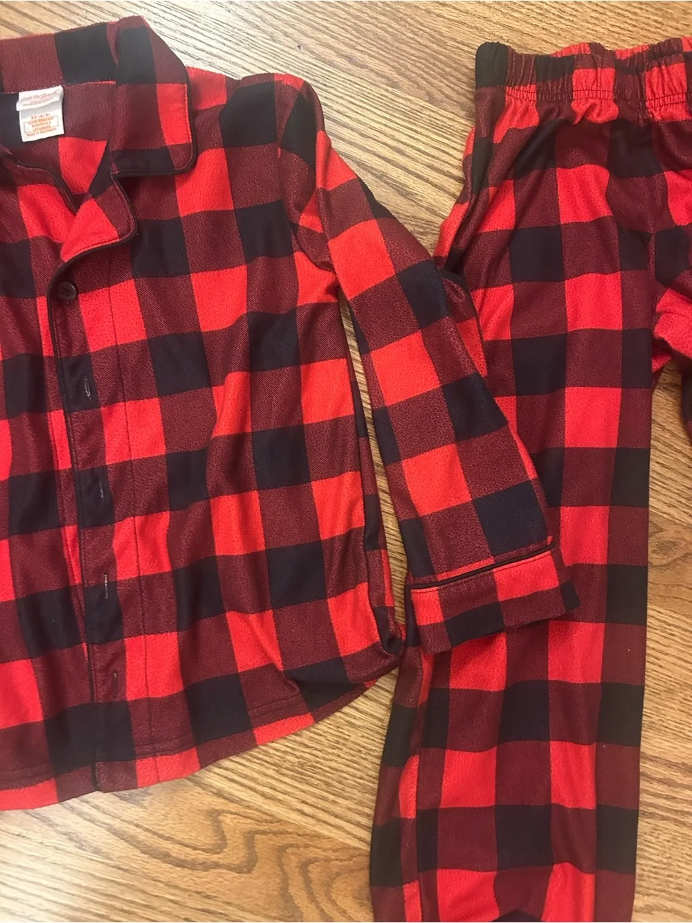 Boys Cat & Jack Red and Black Plaid Two-Piece Pajama Set